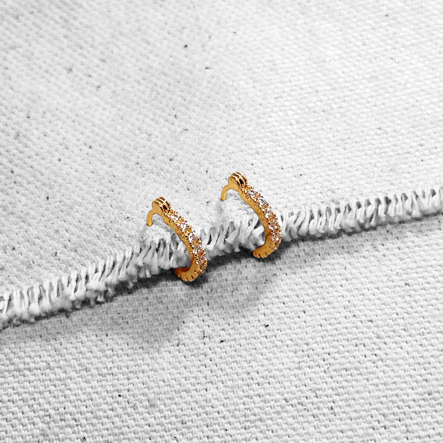 12mm CZ Hoop 18K Gold Filled Earrings