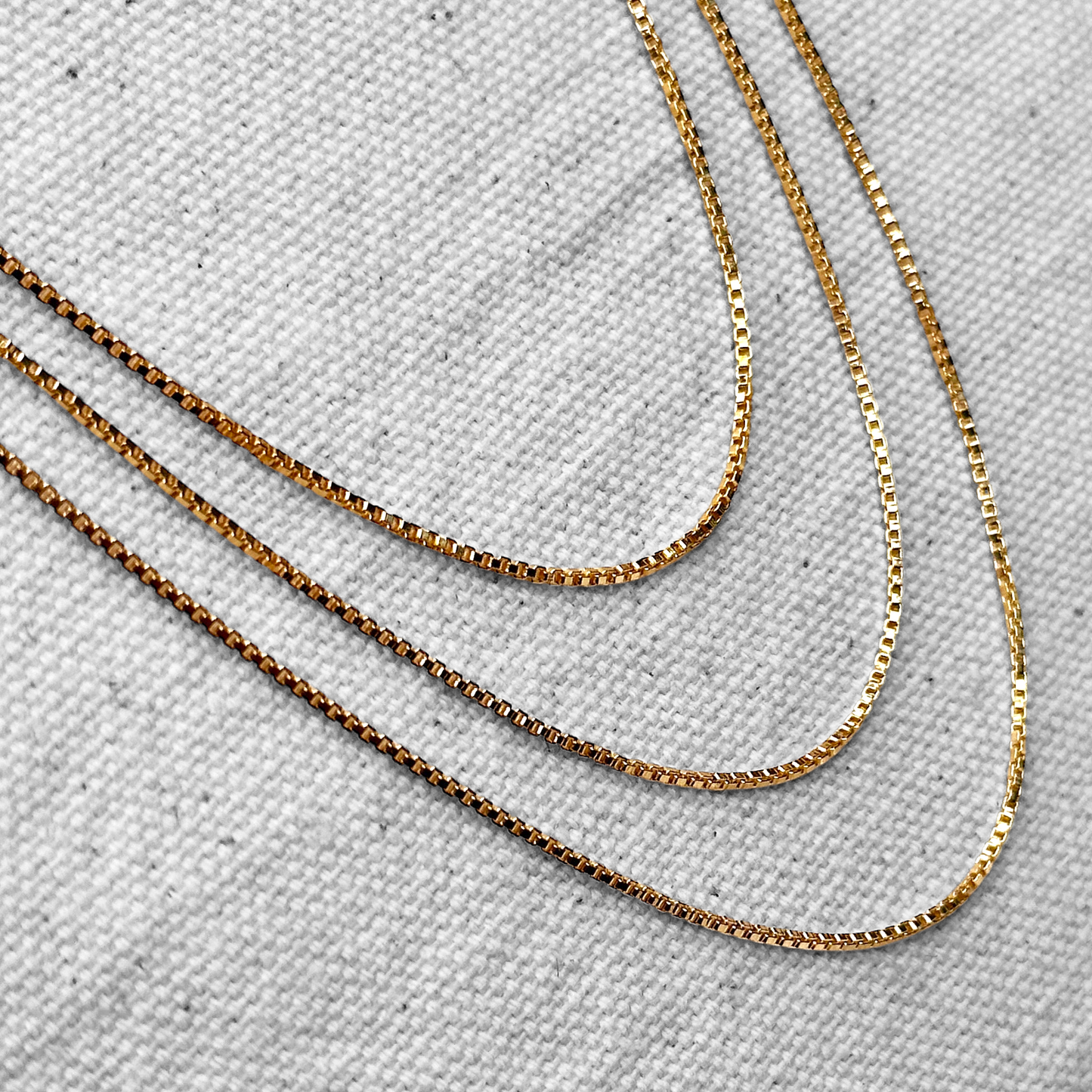 1mm Box Chain 18K Gold Filled Necklace