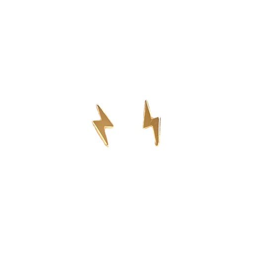 11mm Lightning Bolt Stud 18K Gold Filled Earrings