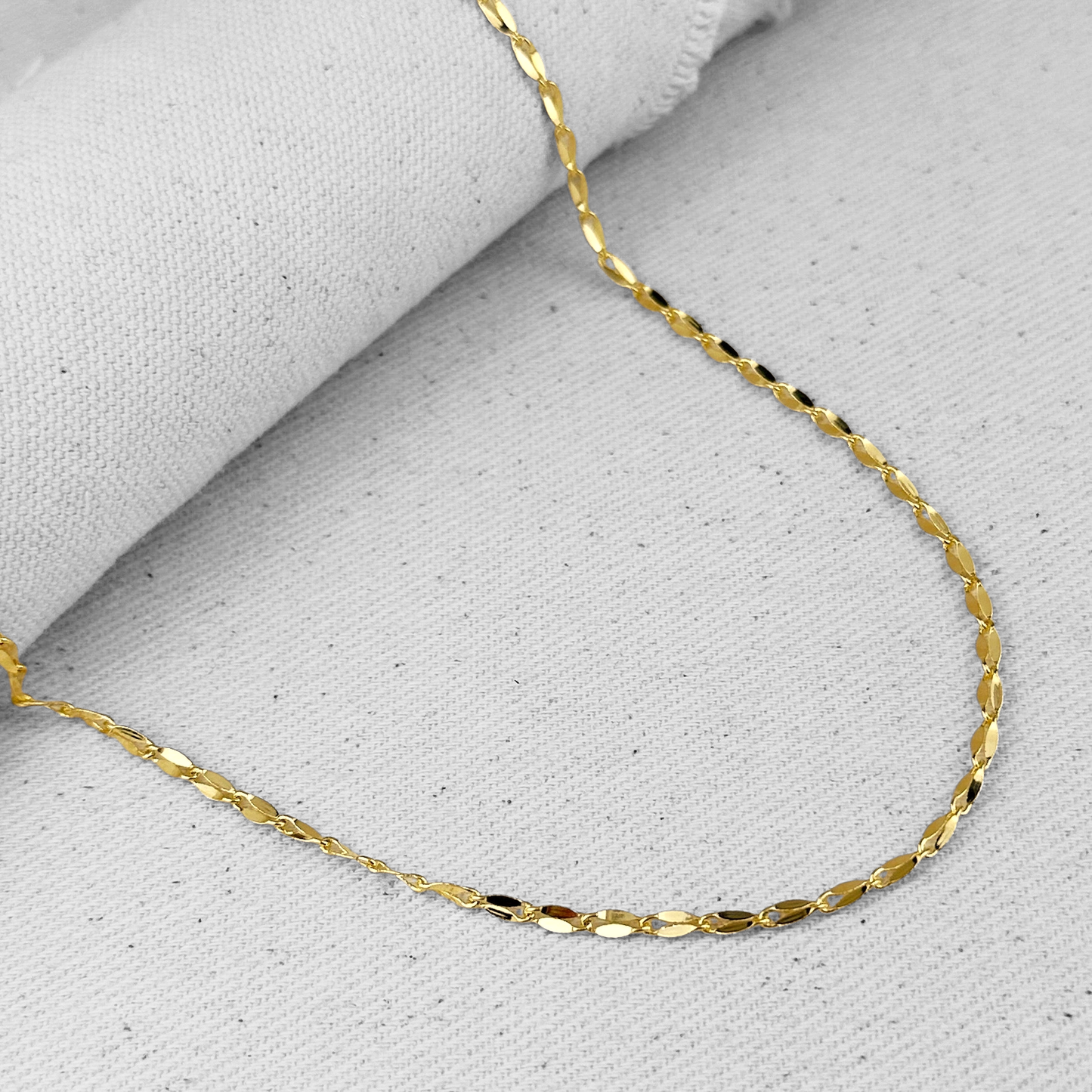 3mm Lip Chain 18k Gold Filled Necklace