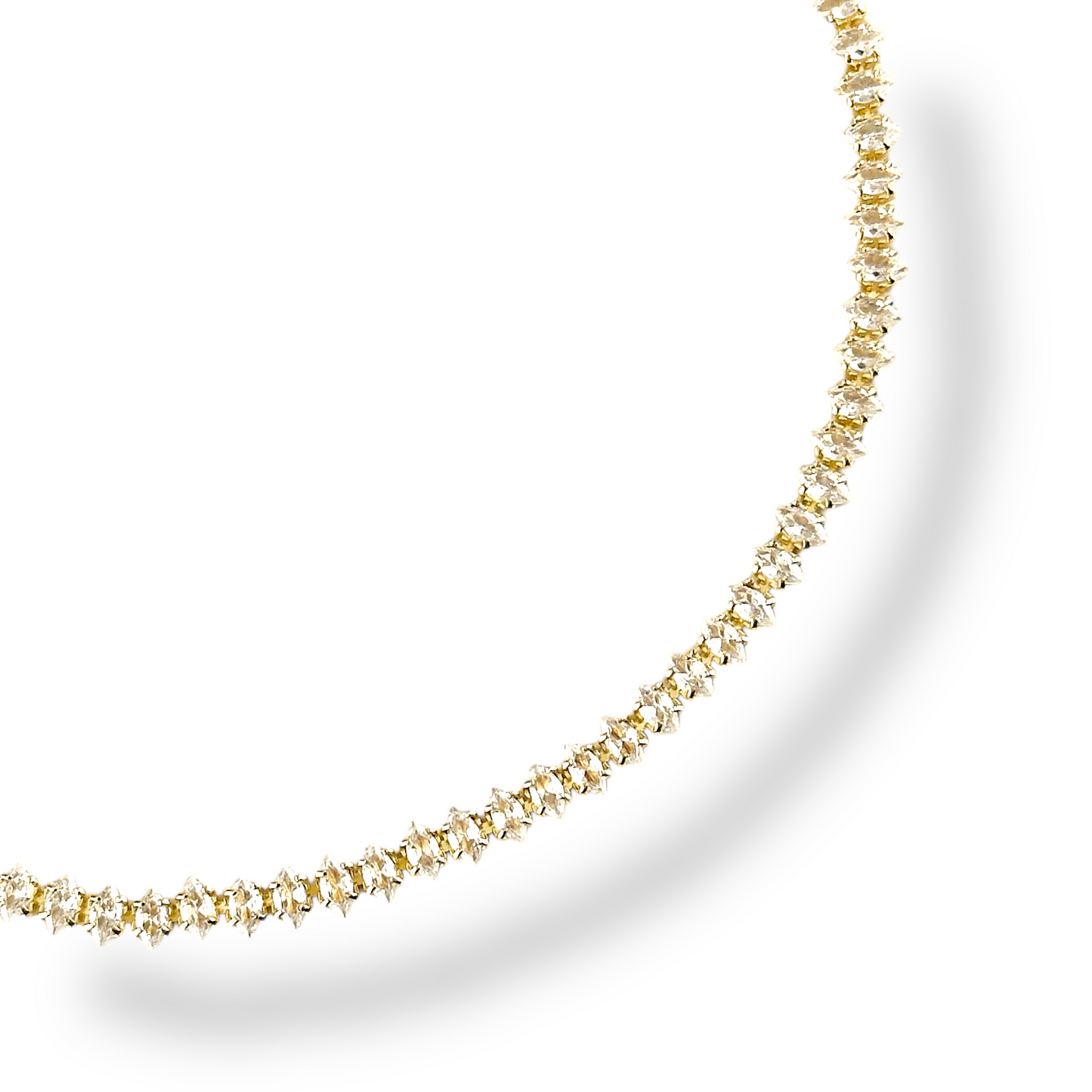 4mm Marquise CZ 18k Gold Filled Riviera Necklace