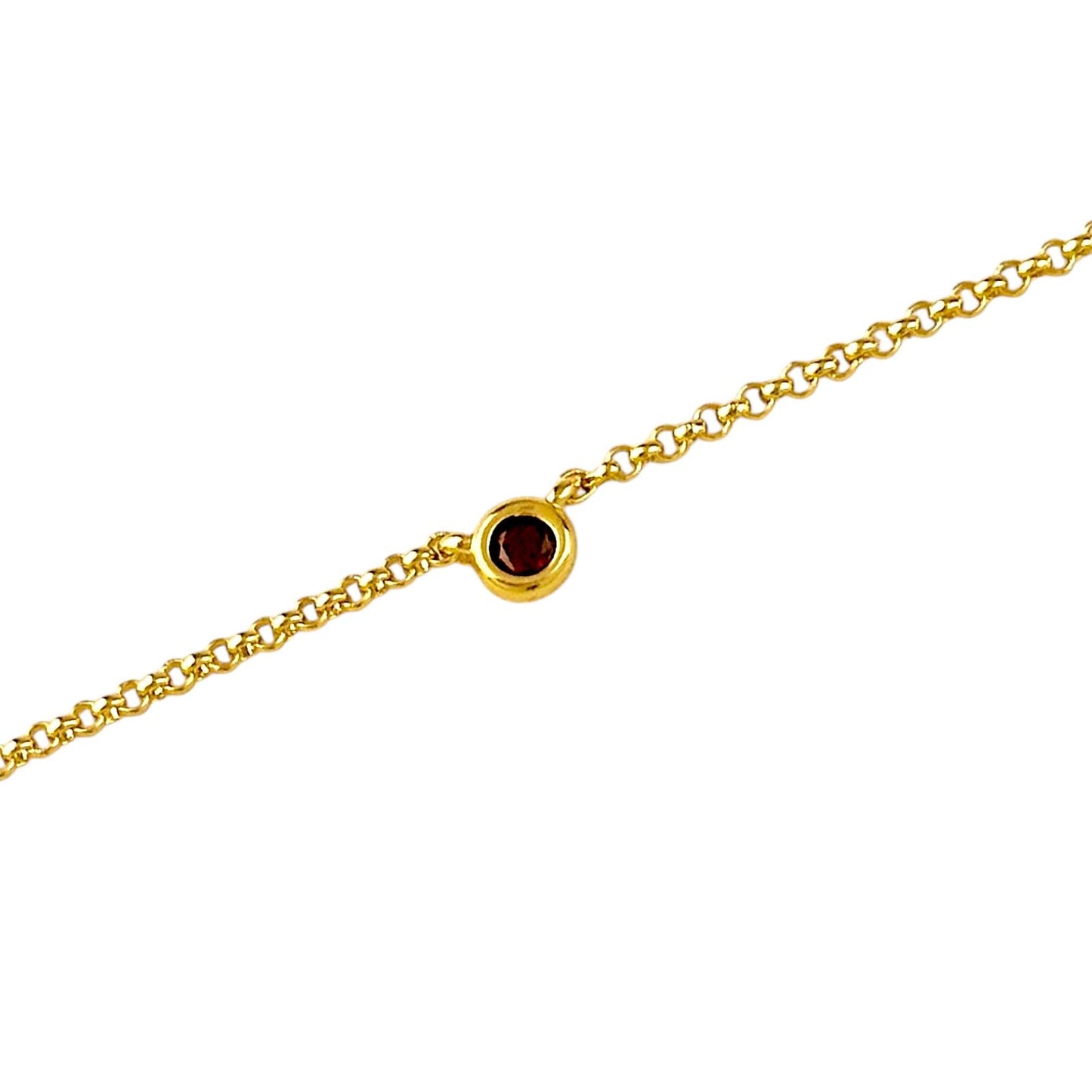CZ Birthstone 18k Gold Filled Chain Bracelet