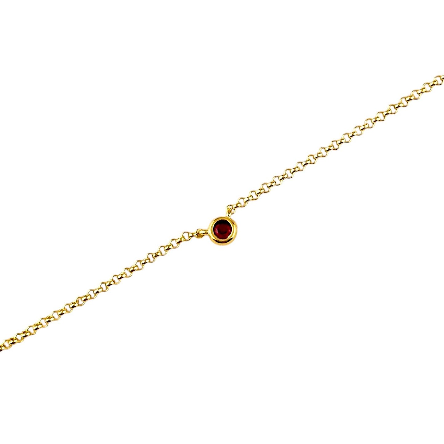 CZ Birthstone 18k Gold Filled Chain Bracelet