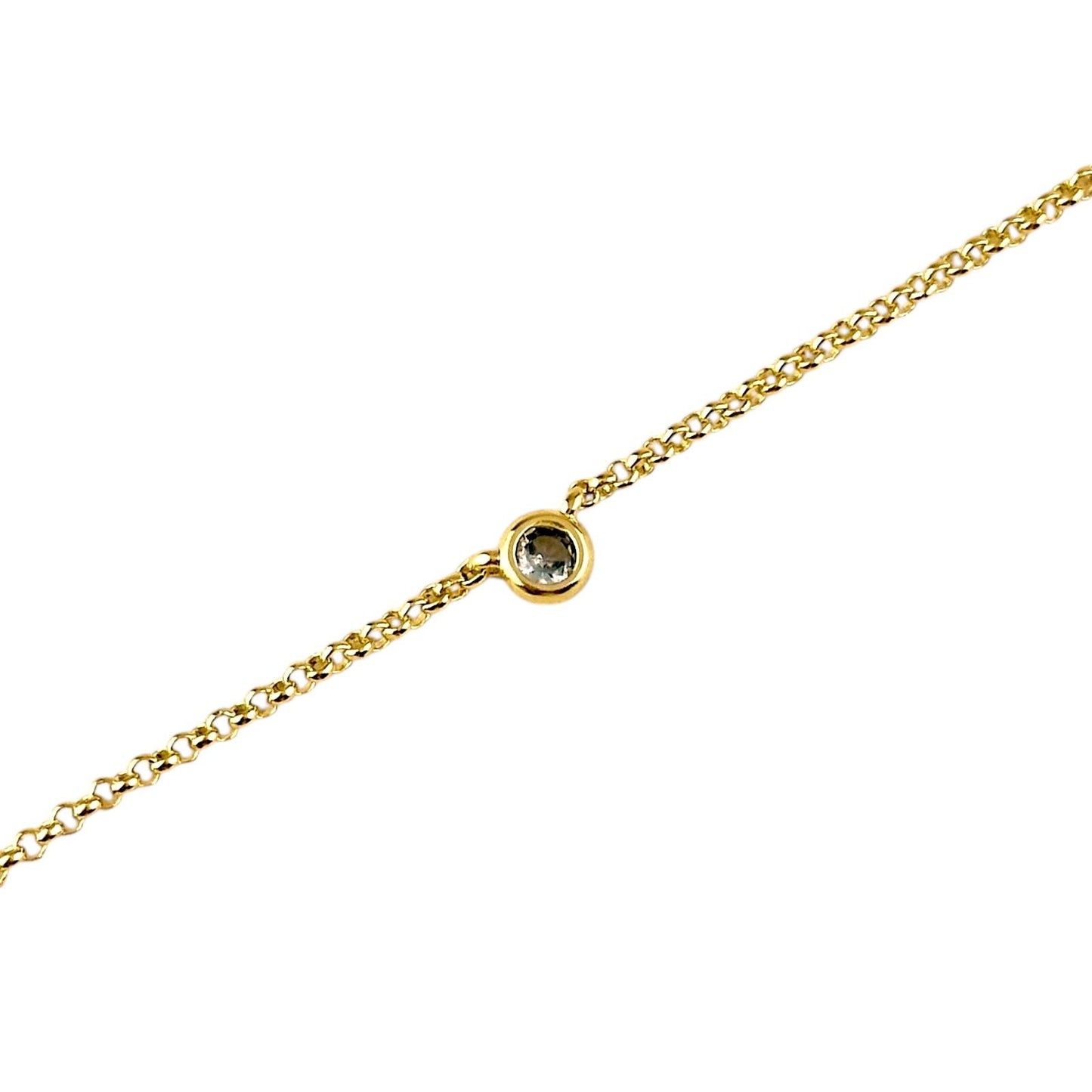 CZ Birthstone 18k Gold Filled Chain Bracelet