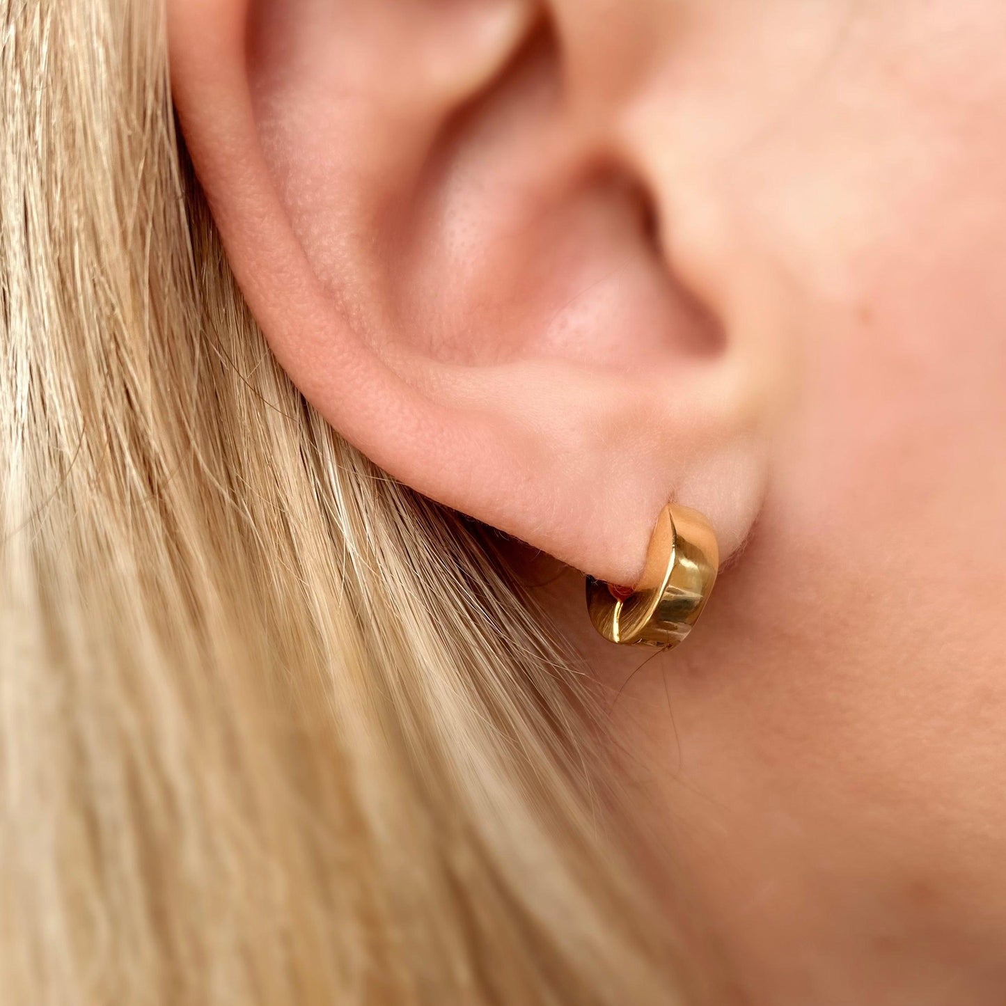 GoldFi Mini Tiny Chunky Clicker Earrings