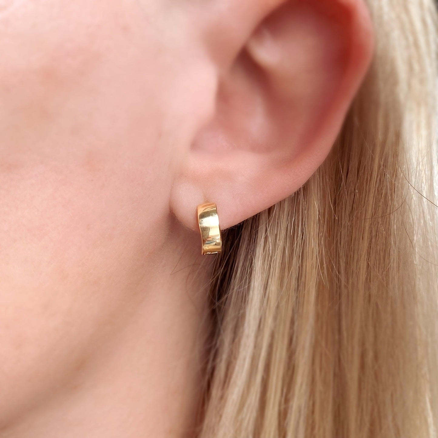 GoldFi Mini Tiny Chunky Clicker Earrings