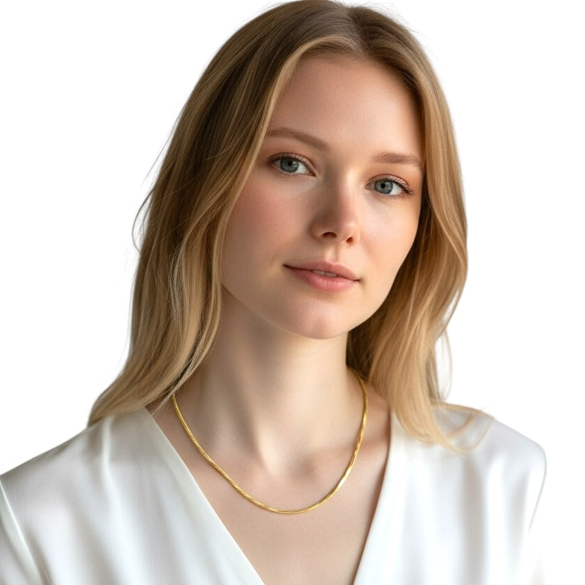 2mm Square Rope Chain 18K Gold Filled Necklace