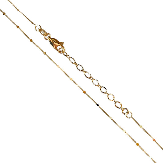 1mm Curb Link Chain 18k Gold Filled Necklace