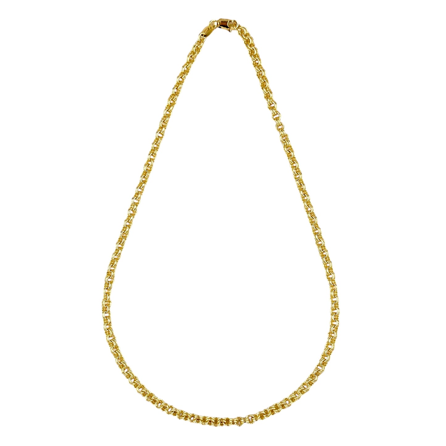 Double Link Rolo Chain 18k Gold Filled Necklace