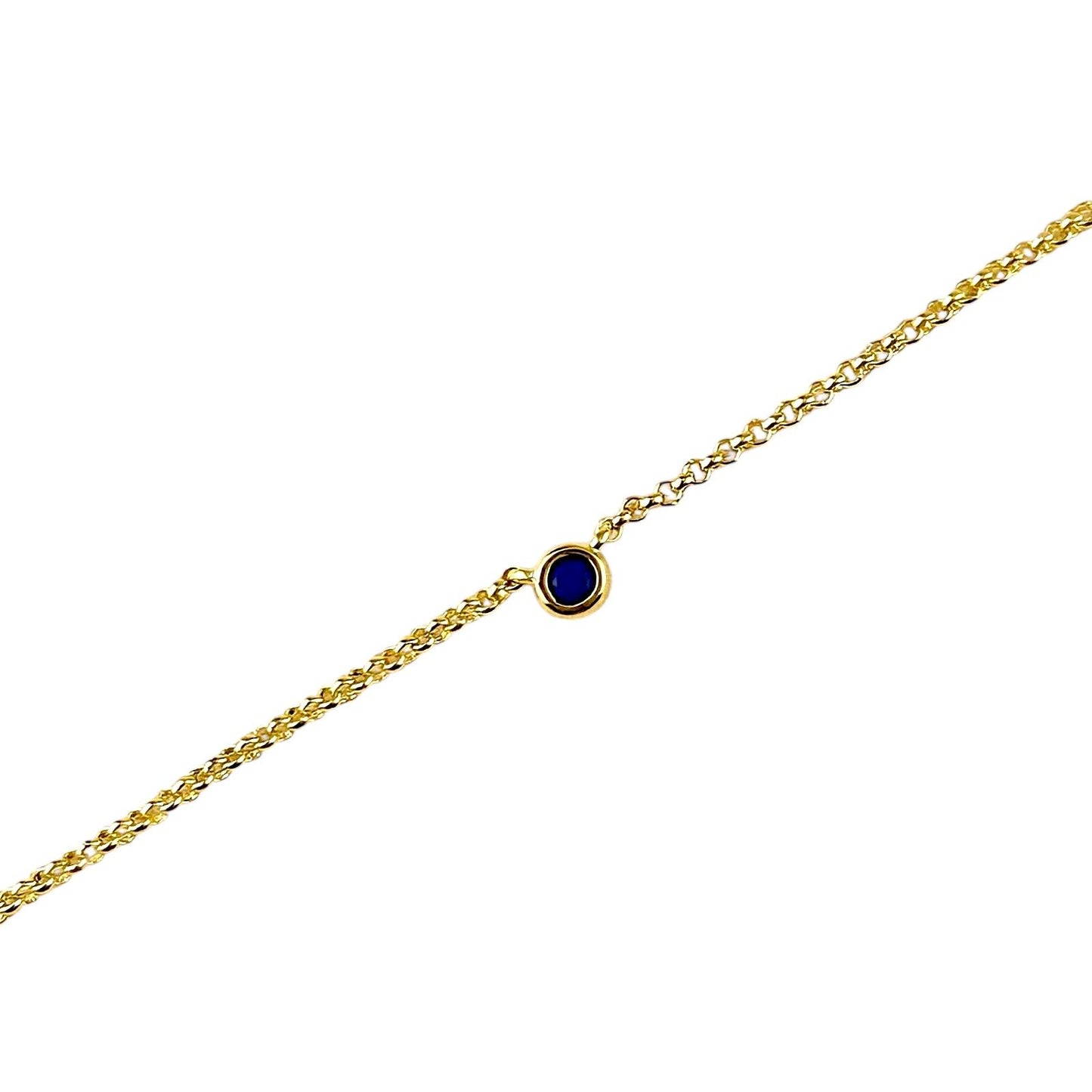 CZ Birthstone 18k Gold Filled Chain Bracelet