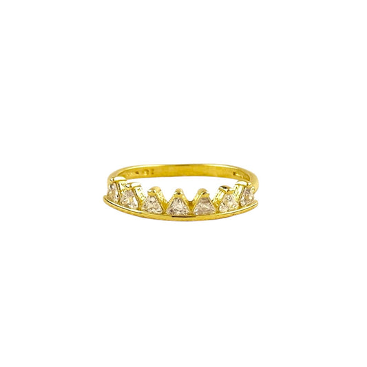 CZ Stones Crown Design 18K Gold Filled Ring