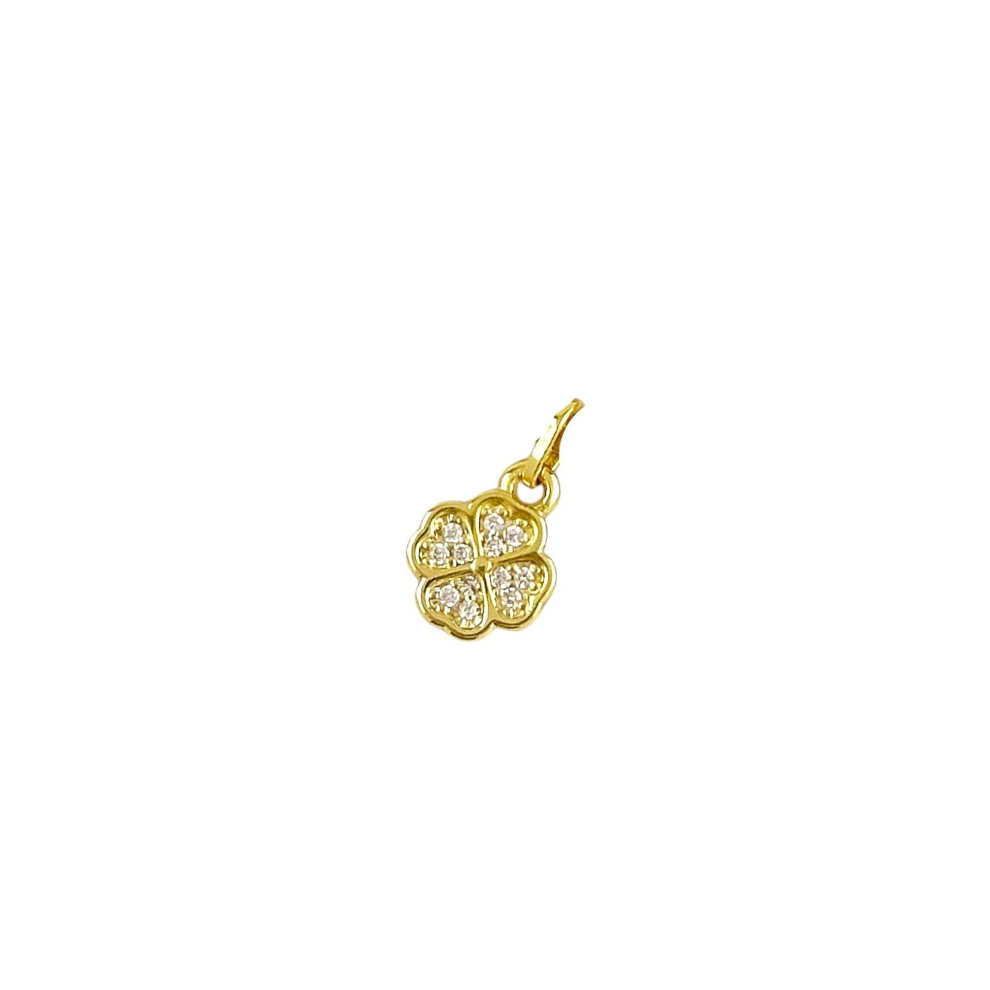 12mm CZ Lucky Clover 18k Gold Filled Pendant