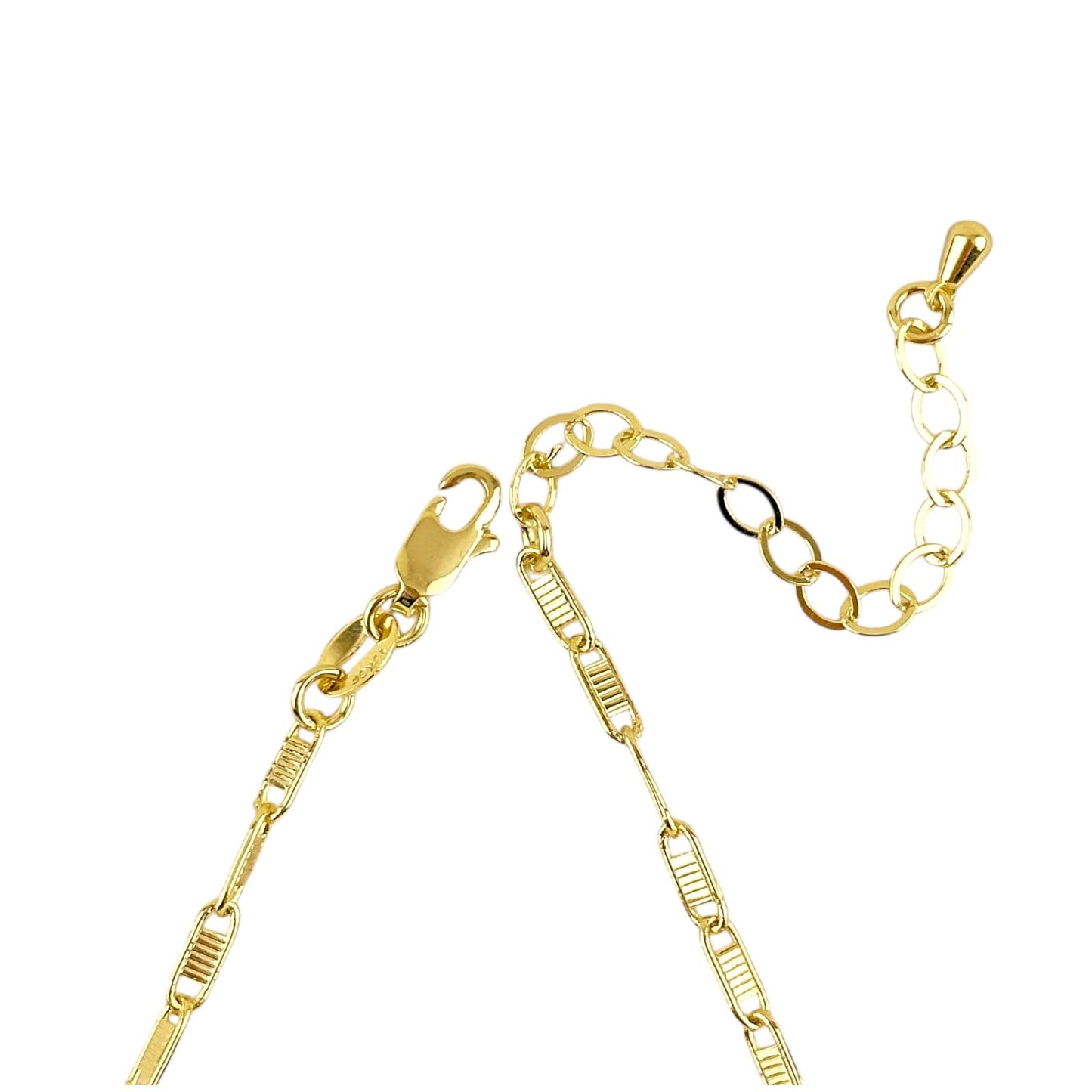 Textured Plate Link Chain 18k Gold Filled Necklace