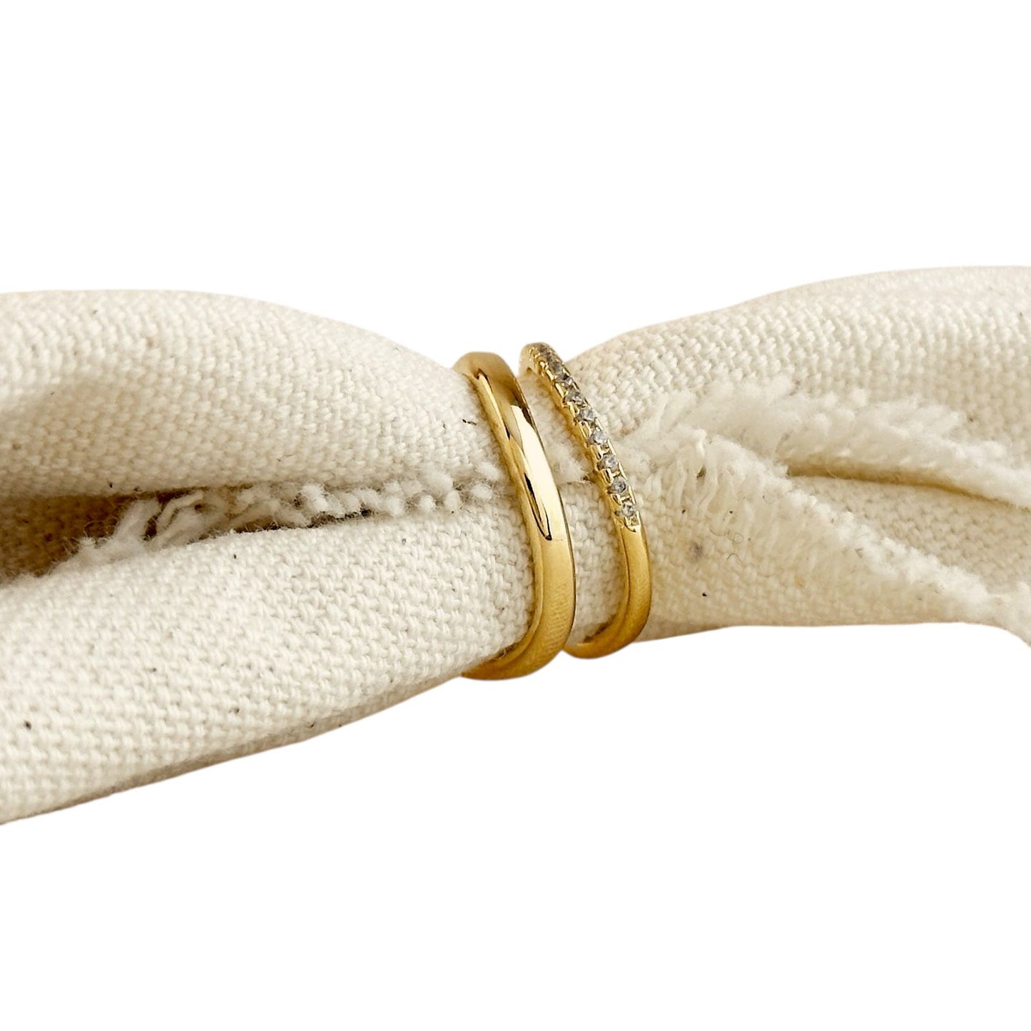 Stackable CZ Wave 18K Gold Filled Ring