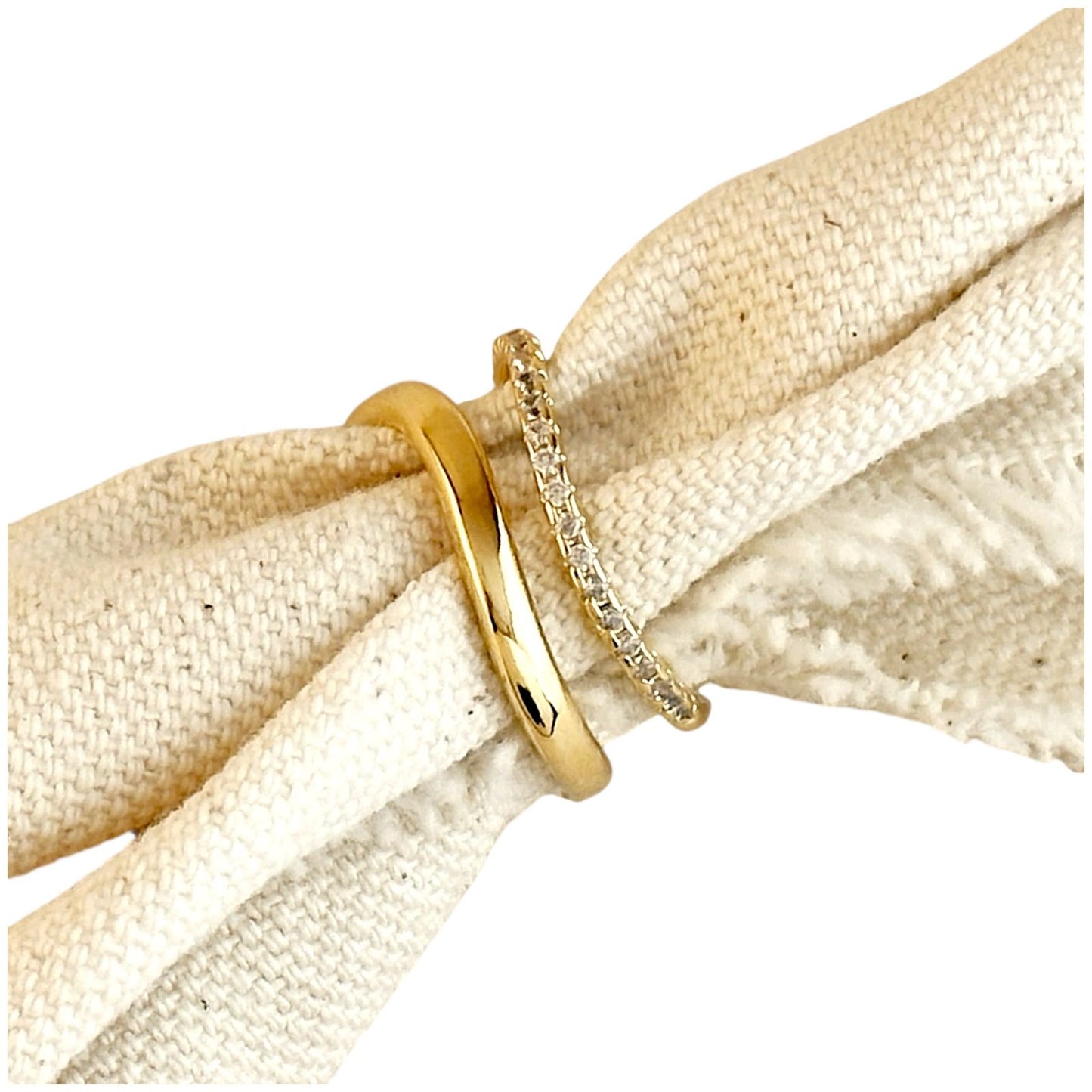 Stackable CZ Wave 18K Gold Filled Ring