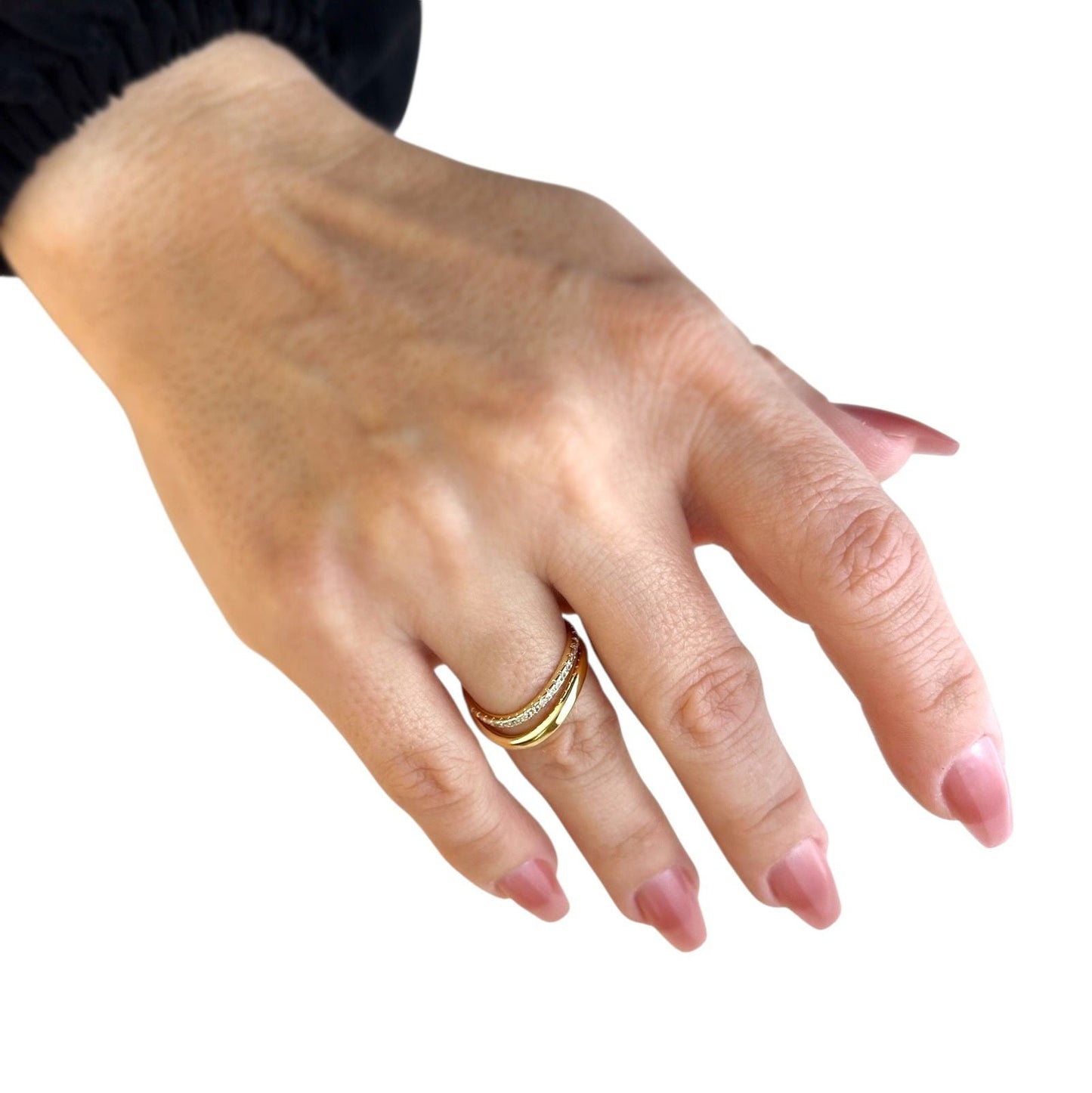 Stackable CZ Wave 18K Gold Filled Ring