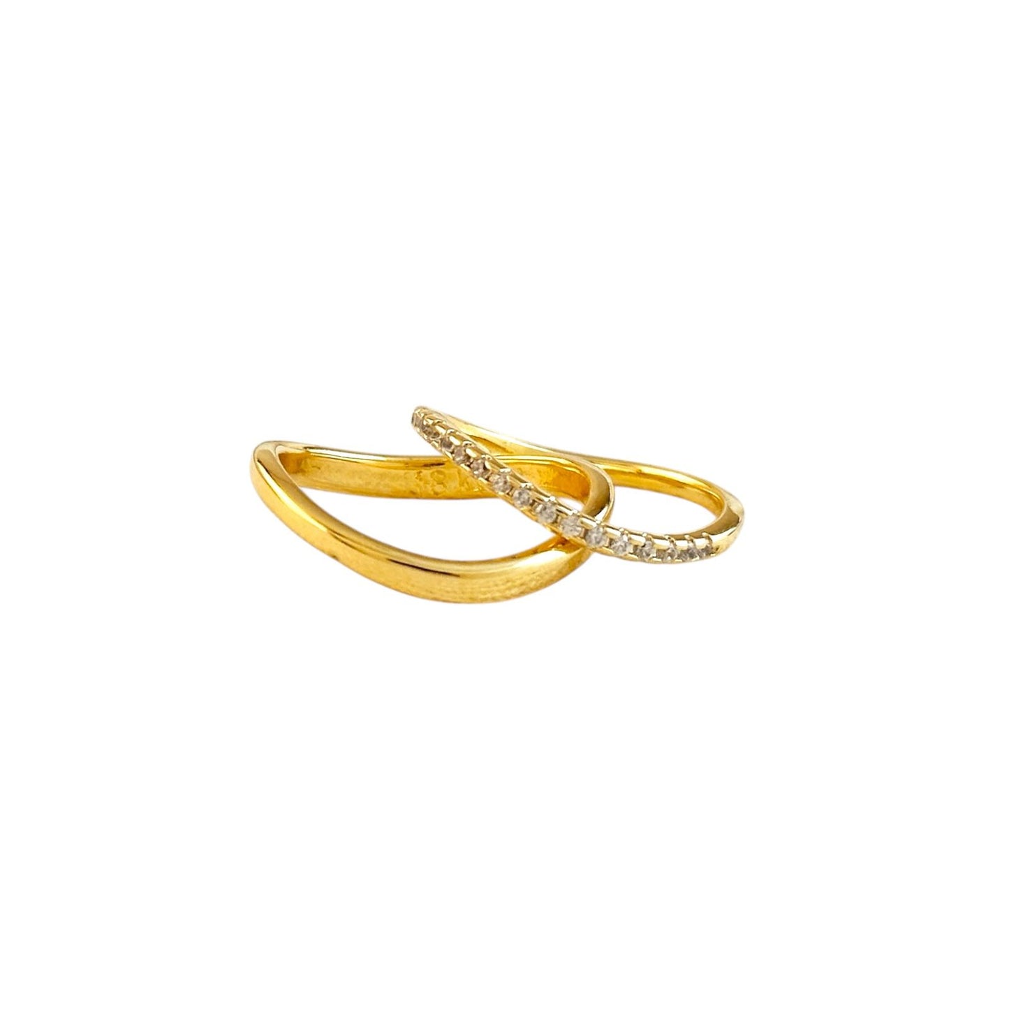 Stackable CZ Wave 18K Gold Filled Ring