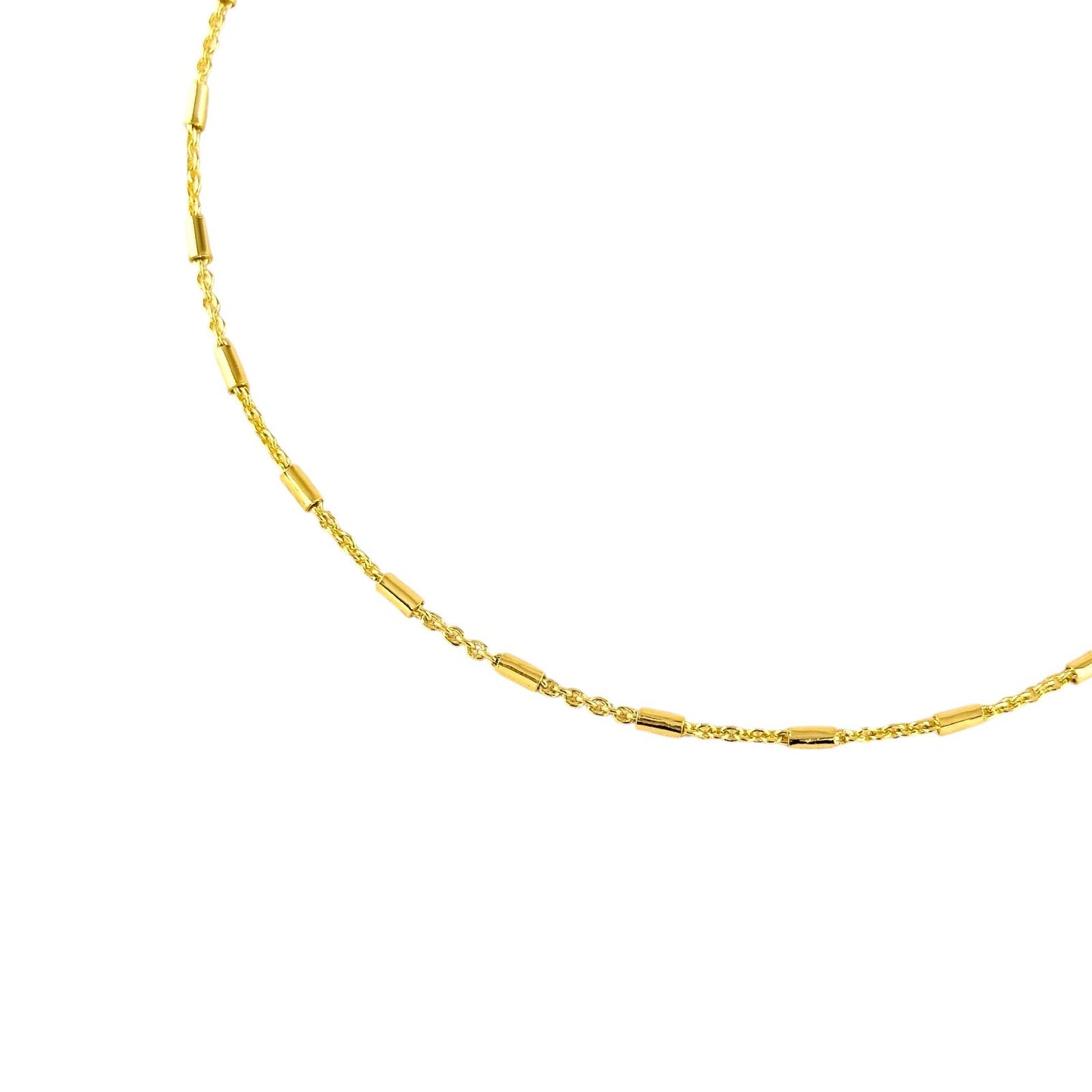 Tube Link Chain 18K Gold Filled Necklace