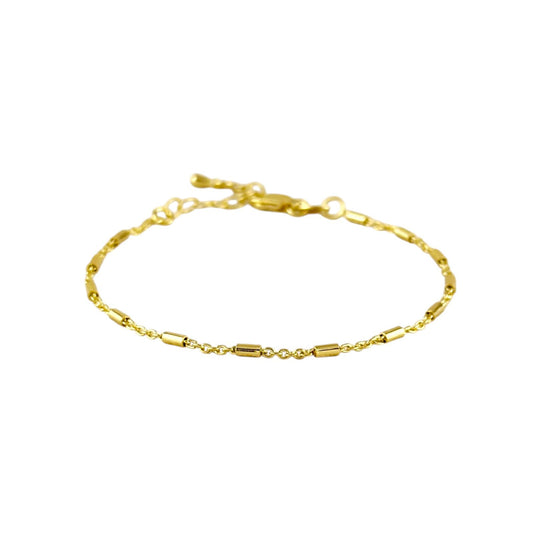 Tube Link Chain 18k Gold Filled Bracelet