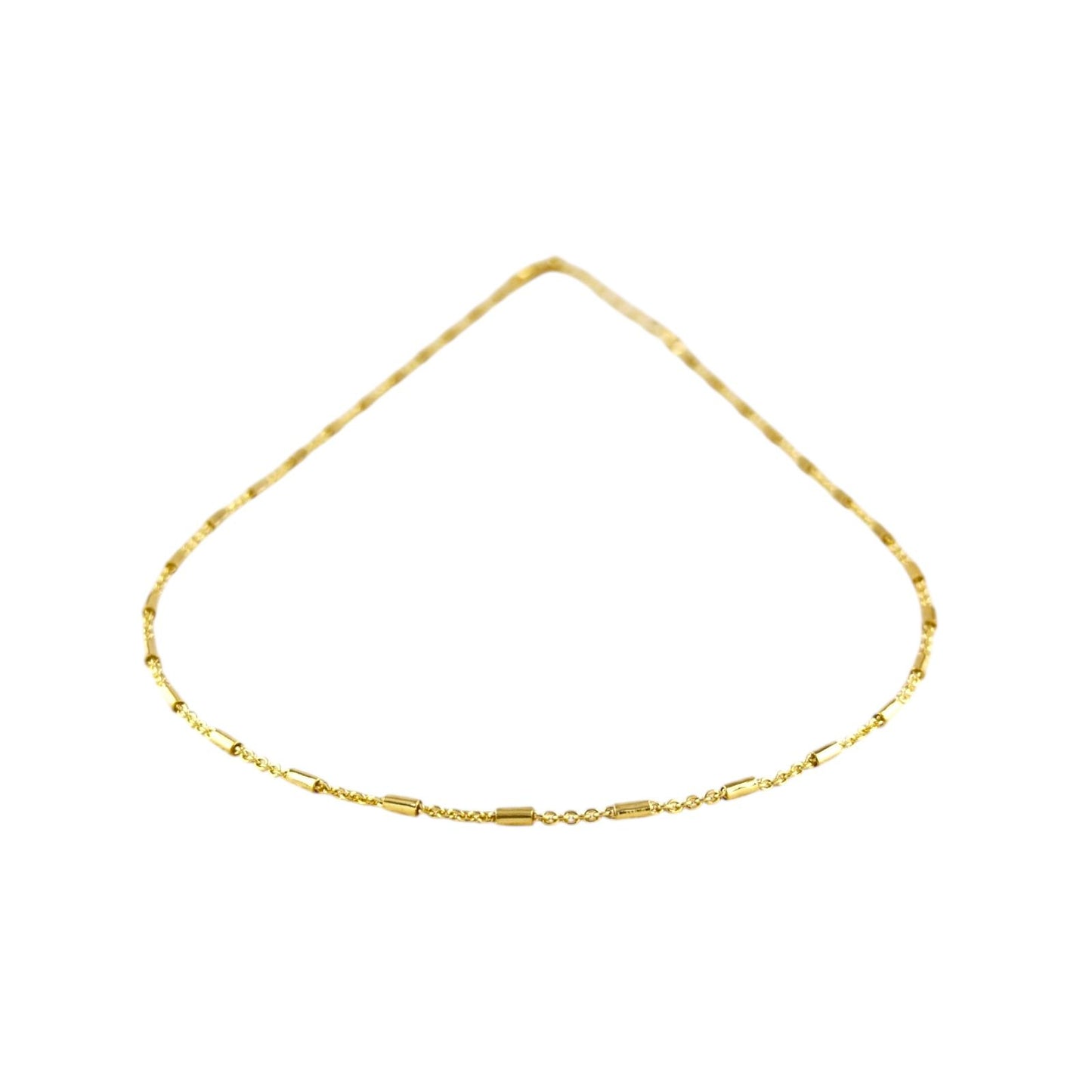 Tube Link Chain 18K Gold Filled Necklace