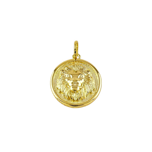 20mm Lion Medallion 18k Gold Filled Pendant