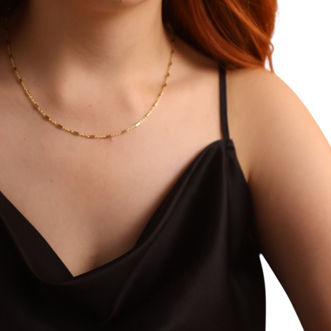 Tube Link Chain 18K Gold Filled Necklace