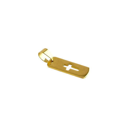 30mm Cross Cutout Plate 18K Gold Filled Pendant