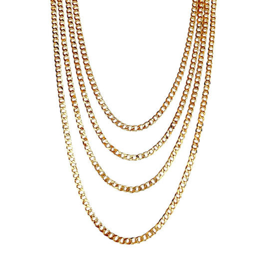 5mm Cuban Link Chain 18k Gold Filled Necklace