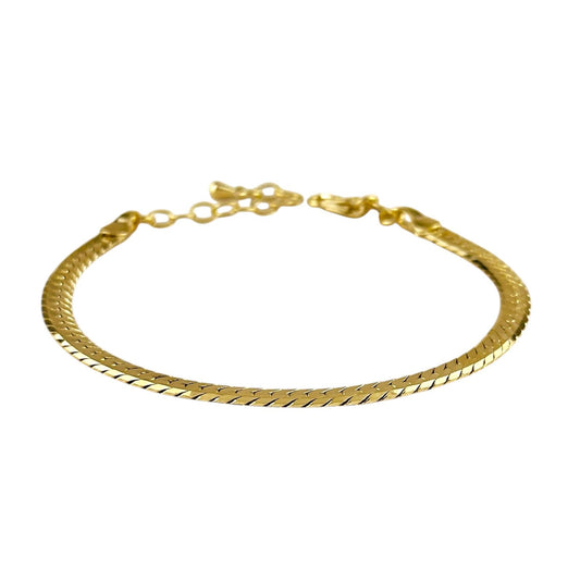3mm Diamond Cut Herringbone 18K Gold Filled Bracelet