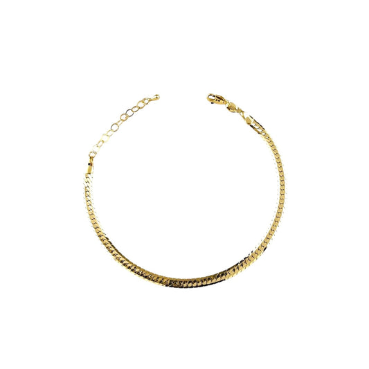 3mm Diamond Cut Herringbone 18k Gold Filled Anklet