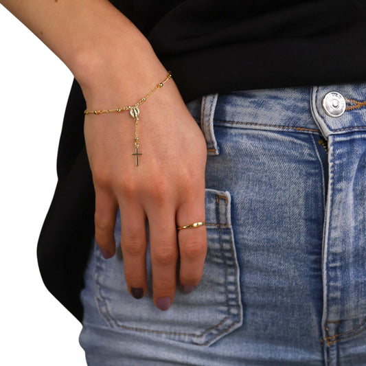 Delicate Rosary 18k Gold Filled Bracelet