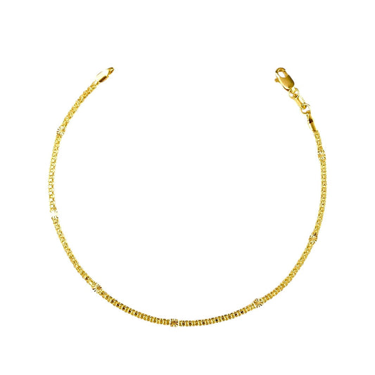 2.5mm Diamond Cut Multi-Strand Chain 18k Gold Filled Anklet