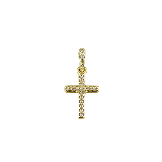 25mm CZ Stones Cross 18K Gold Filled Pendant