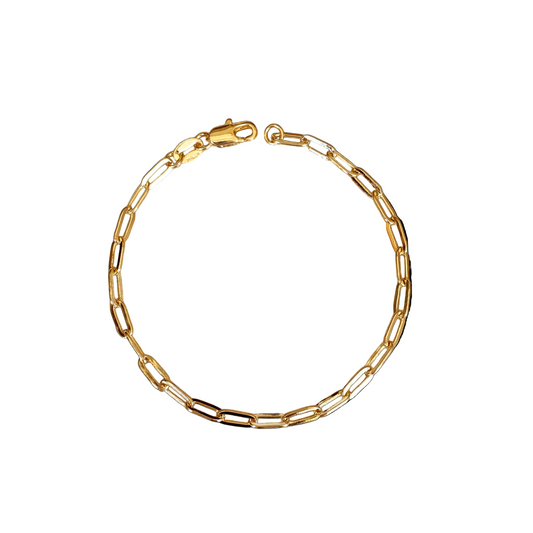 3mm Paperclip Link Chain 18k Gold Filled Bracelet